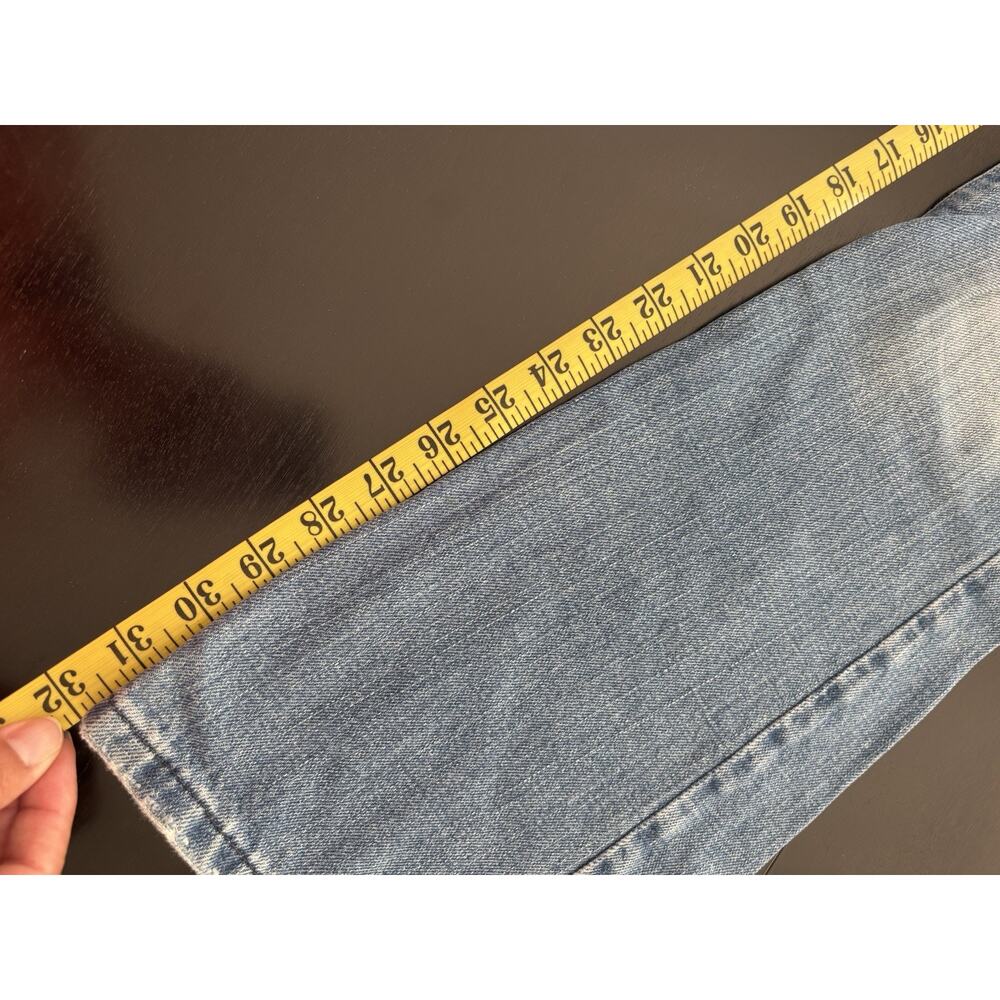 VTG 90s Y2K Grunge American Eagle Outfitters Womens Med Wash Wide Leg Jeans Sz 0 - Picture 6 of 12